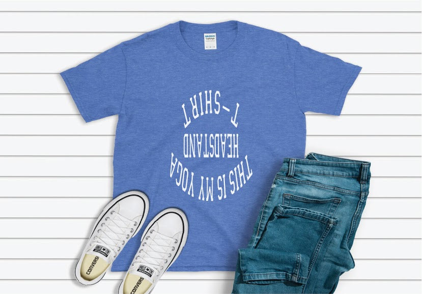 This Is My Yoga Headstand Shirt - blue