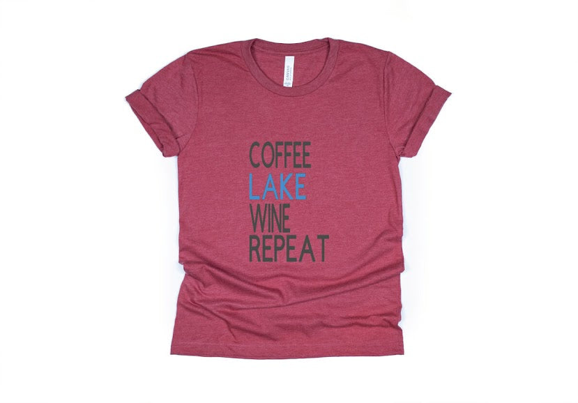 Coffee Lake Wine Repeat Shirt - red