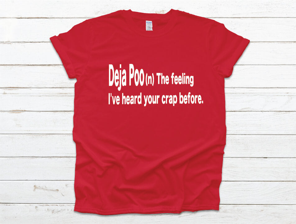 Deja Poo (n) Shirt - red