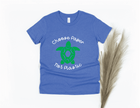 Choose Paper Not Plastic Shirt - blue