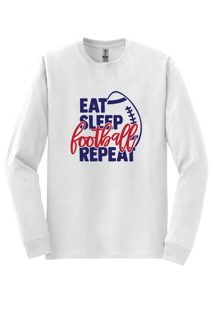 Eat Sleep Football Repeat Shirt white