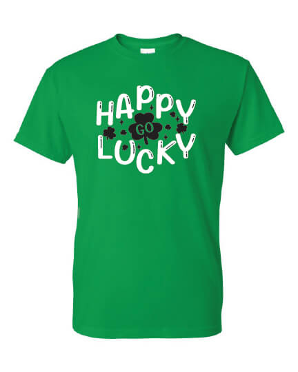 Happy Go Lucky green t-shirt