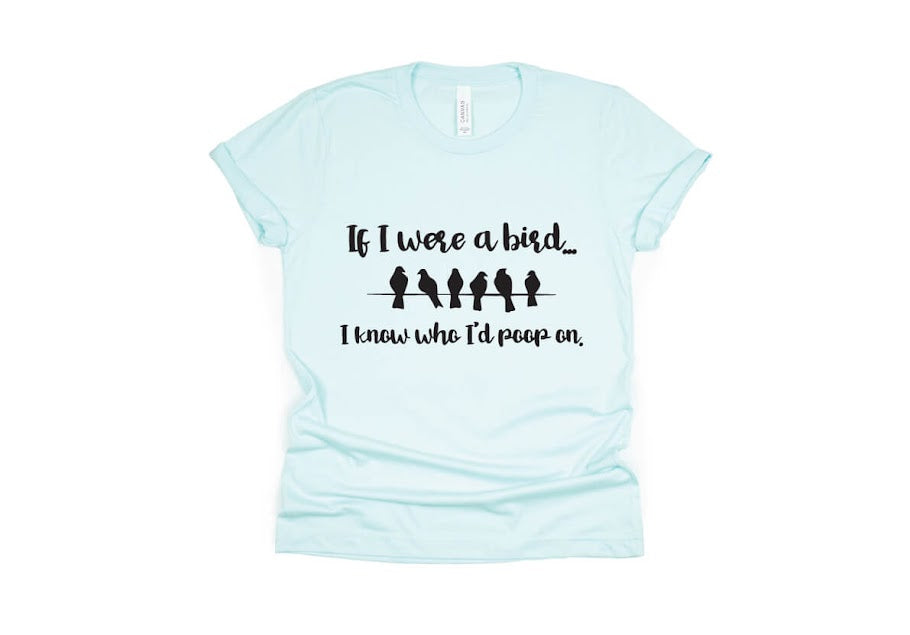 If I Were a Bird I Know Who I'd Poop On Shirt - light blue