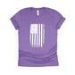 Distressed American Flag Shirt - purple