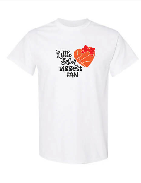 Little Sister Biggest Fan (Youth) T-Shirt white