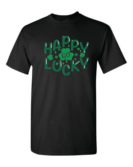 Happy Go Lucky black t-shirt