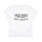 Free Hugs Just Kidding Don't Touch Me Shirt - white