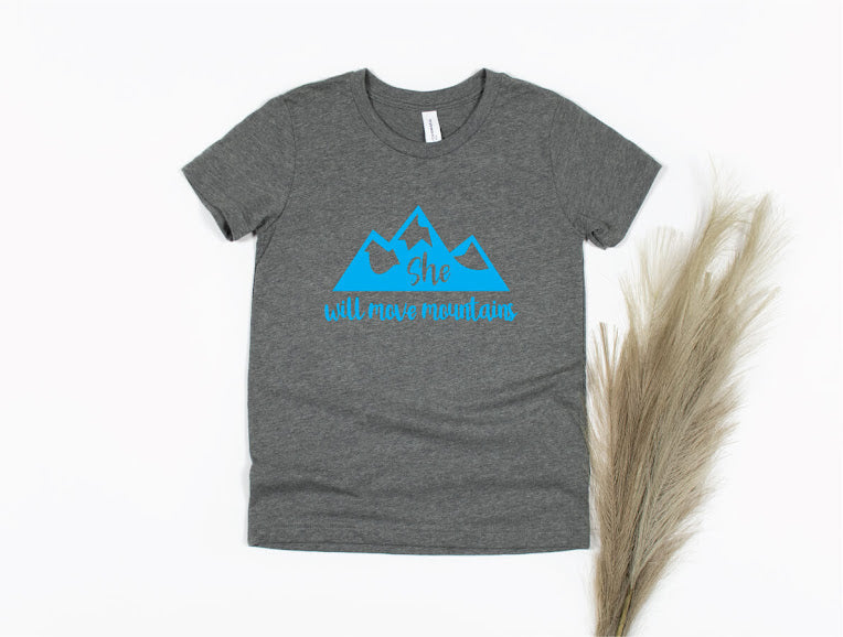 She Will Move Mountains Shirt - gray