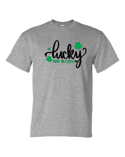 Lucky and Blessed T-Shirt gray