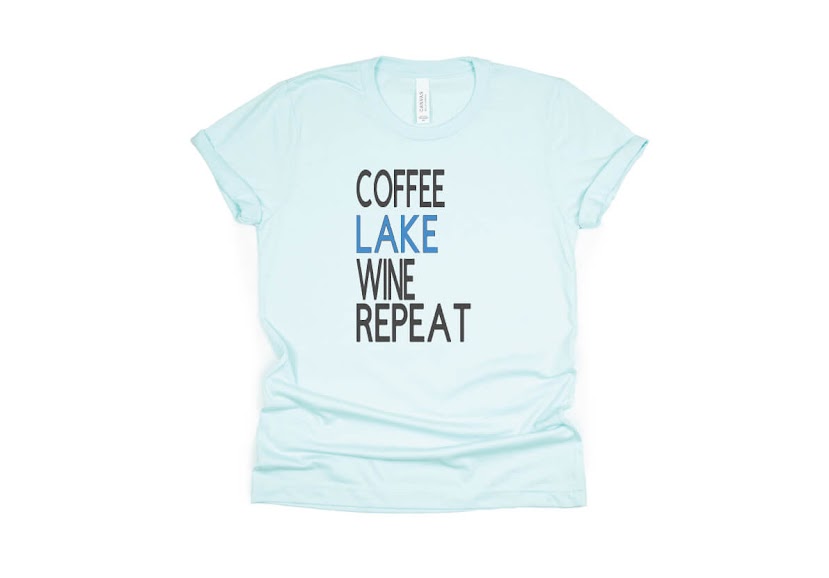 Coffee Lake Wine Repeat Shirt - light blue