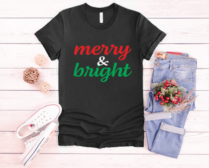 Merry & Bright T-Shirt black