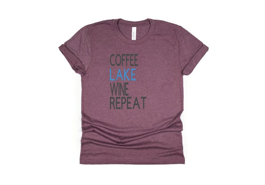 Coffee Lake Wine Repeat Shirt - maroon