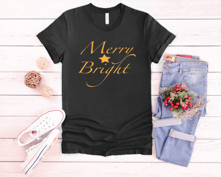 Merry & Bright Star T-Shirt black