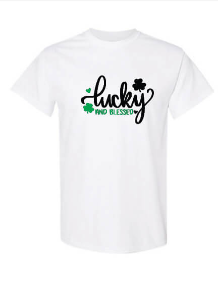 Lucky and Blessed T-Shirt white