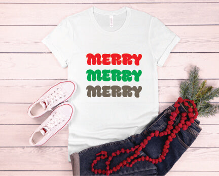 Merry, Merry, Merry T-shirt white