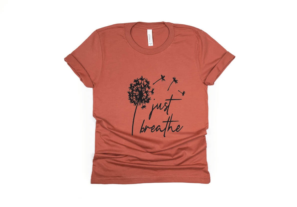Just Breathe Shirt - rust