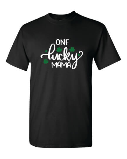One Lucky Mama T-Shirt black