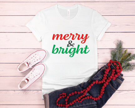 Merry & Bright T-Shirt white