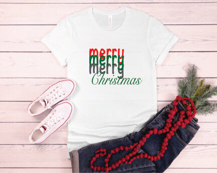 Merry, Merry, Merry Christmas T-Shirt white