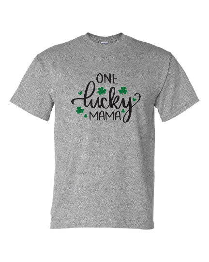 One Lucky Mama T-Shirt gray