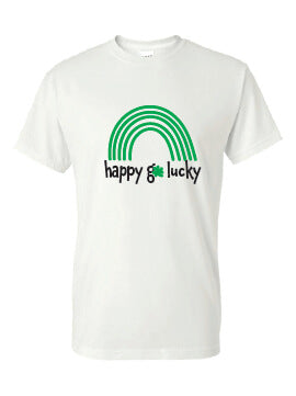 Happy Go Lucky Rainbow T-shirt white