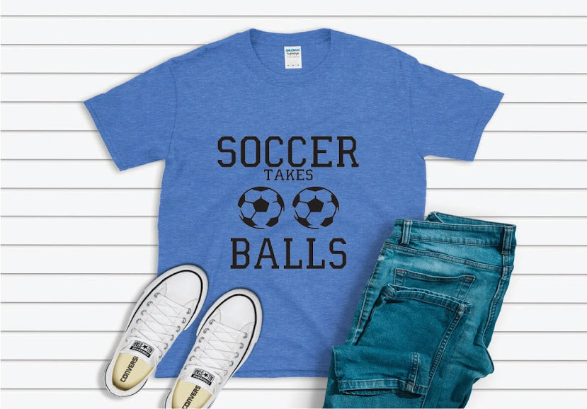 Soccer Takes Balls Shirt - blue