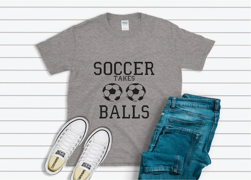 Soccer Takes Balls Shirt - gray