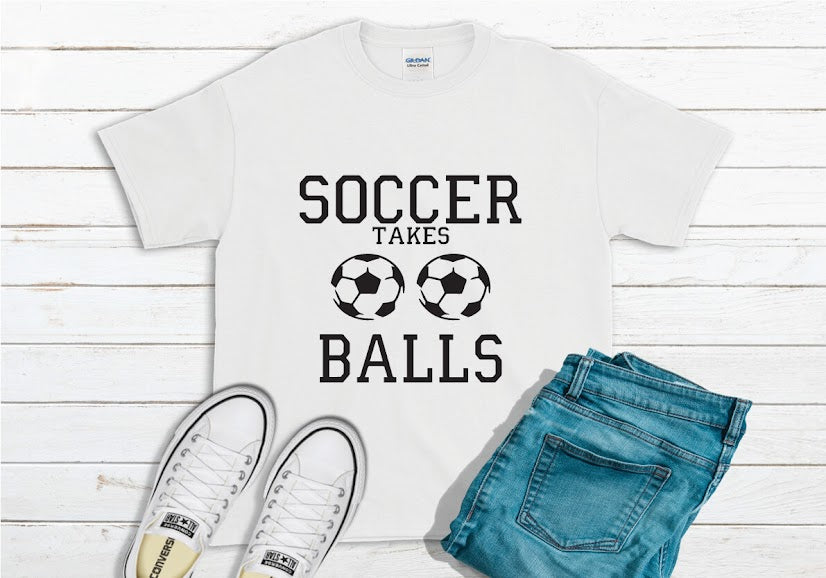 Soccer Takes Balls Shirt - white