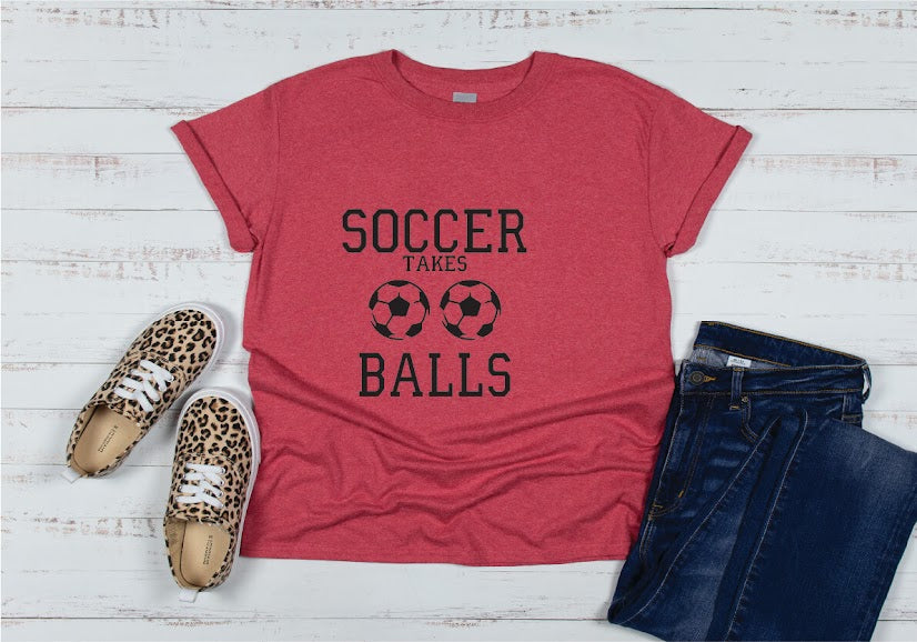 Soccer Takes Balls Shirt - red