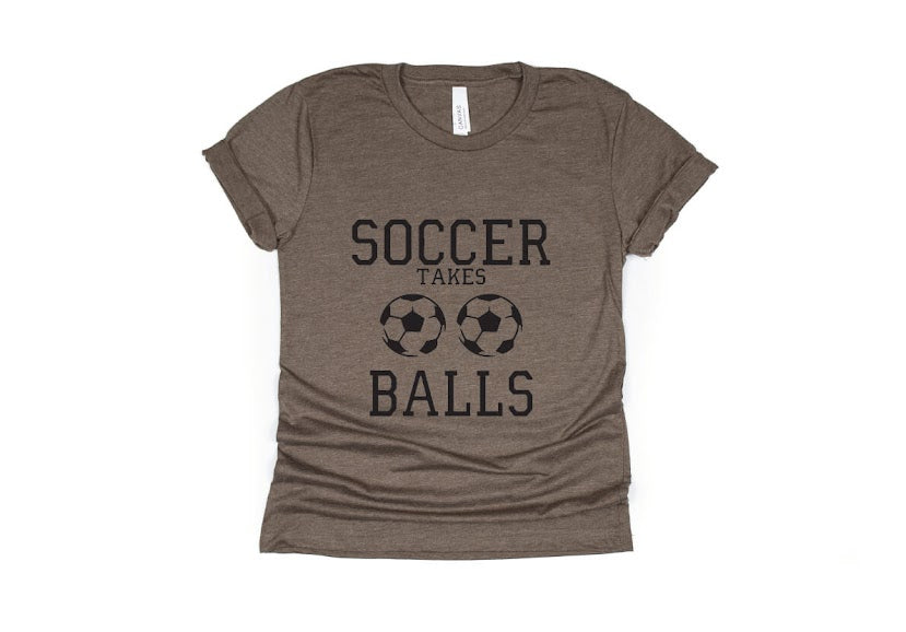 Soccer Takes Balls Shirt - brown