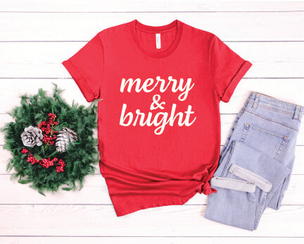 Merry & Bright T-Shirt red