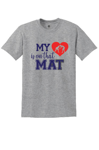 My Heart Is On That Mat T-Shirt gray