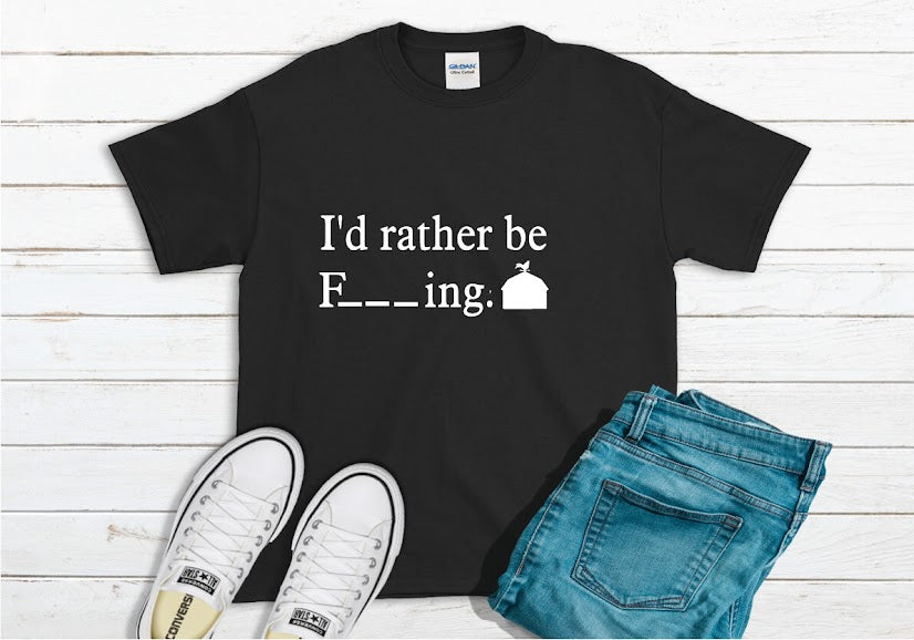 I’d Rather Be F_ _ _ing, Farming Shirt - black