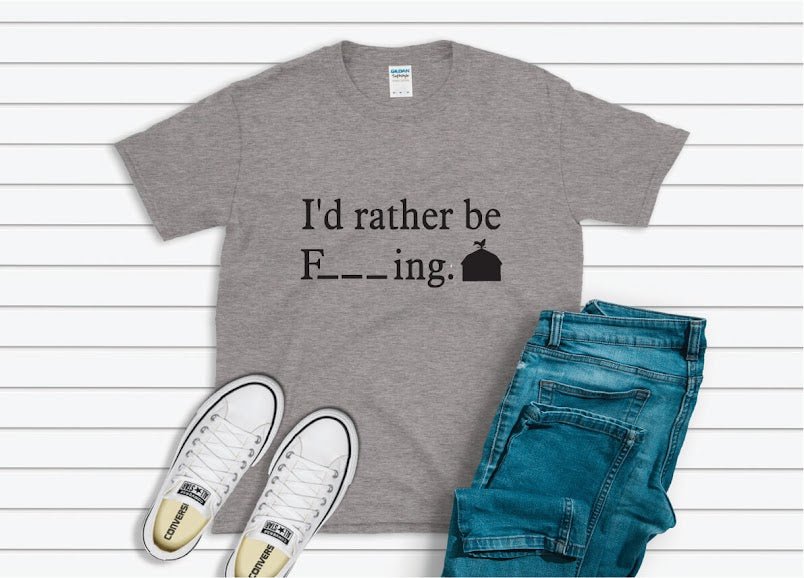 I’d Rather Be F_ _ _ing, Farming Shirt - gray