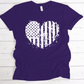 American Flag Heart Shaped Shirt - purple