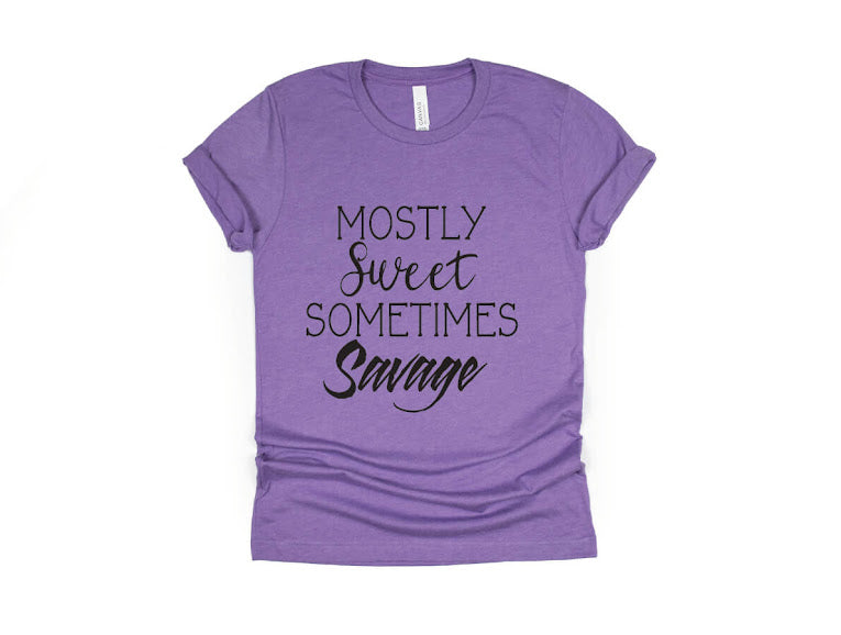 Mostly Sweet Sometimes Savage Shirt - purple