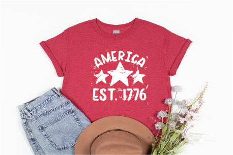 America EST 1776 shirt - red