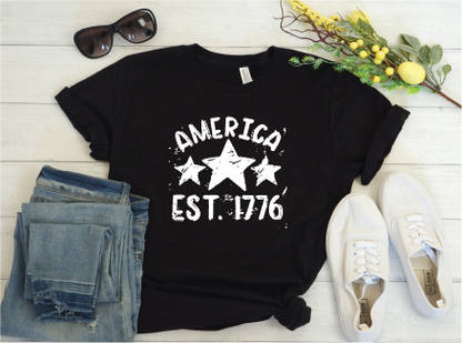 America EST 1776 shirt - black