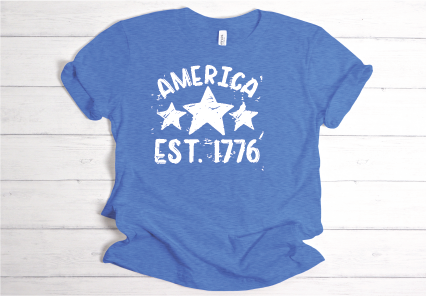 America EST 1776 shirt - blue