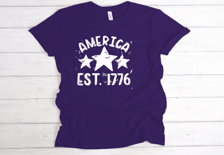 America EST 1776 shirt - purple