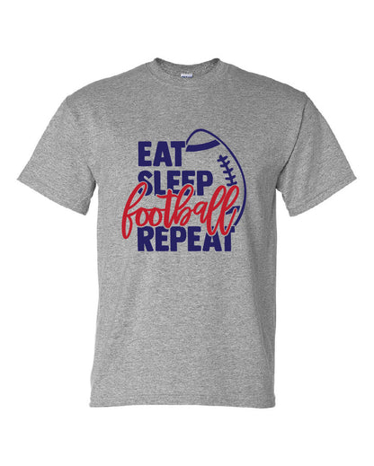 Eat Sleep Football Repeat TShirt gray