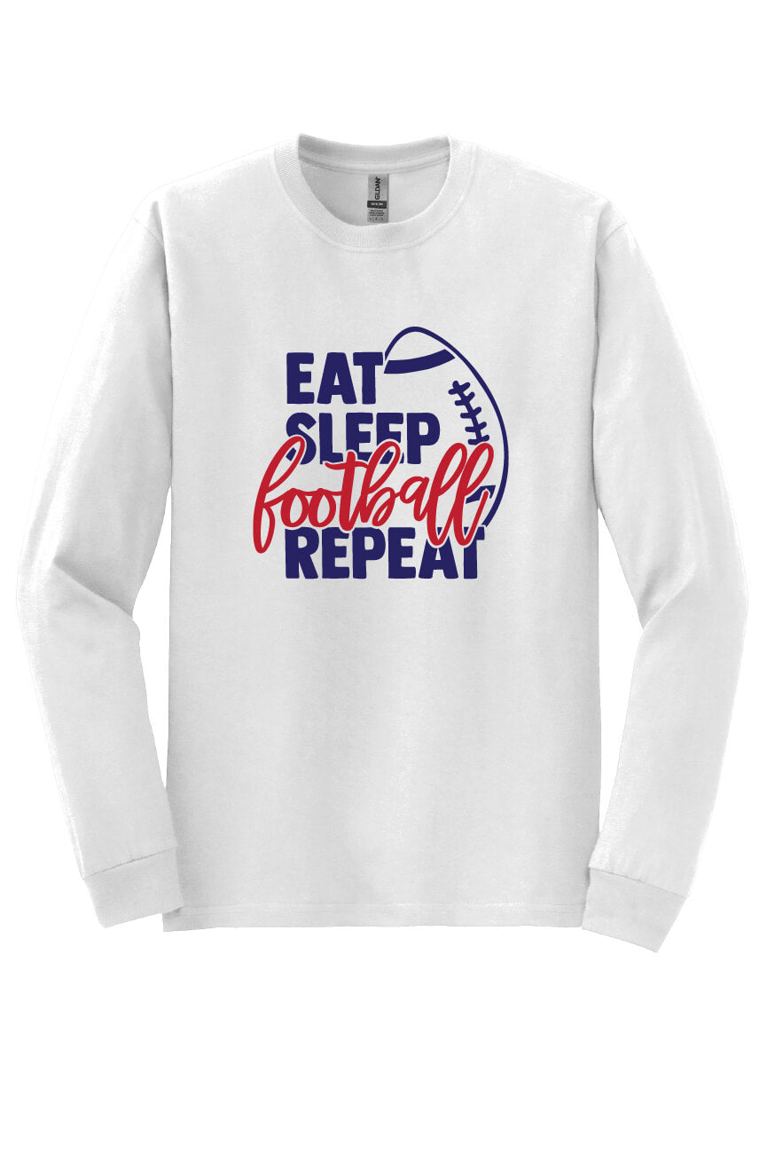 Eat Sleep Football Repeat Shirt white