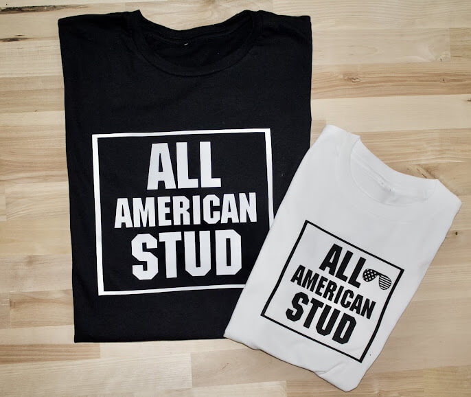 All American Stud boys shirt - black and white